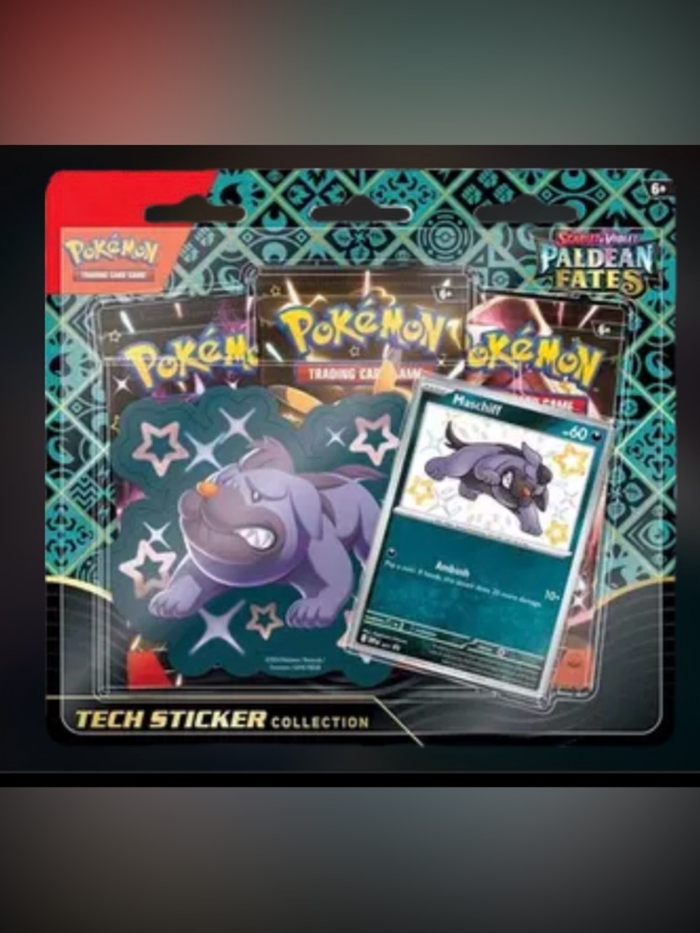 Pokemon Paldean Fates Tech Sticker Collection - Purple, Teal, Black